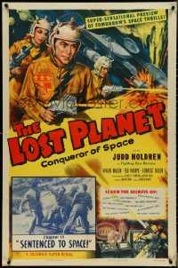 4j1033 LOST PLANET chapter 15 1sh 1953 Judd Holdren, sci-fi serial, cool art, Sentenced to Space!