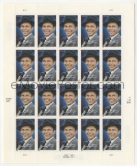 4j1302 FRANK SINATRA stamp sheet 2007 great portrait with facsimile signature, 20 unused stamps!