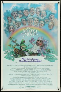 4j1061 MUPPET MOVIE 1sh 1979 Jim Henson, Drew Struzan art of Kermit the Frog & Miss Piggy on boat!