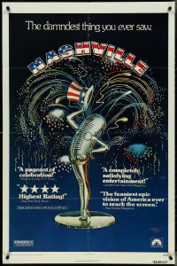 4j1065 NASHVILLE 1sh 1975 Robert Altman, cool patriotic sexy microphone artwork!