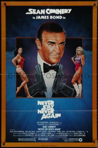 4j1068 NEVER SAY NEVER AGAIN 1sh 1983 art of Sean Connery as James Bond 007 by Obrero!