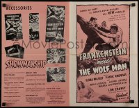 4j0385 FRANKENSTEIN MEETS THE WOLF MAN pressbook R1950s Bela Lugosi, Ilona Massey & Lon Chaney Jr.!