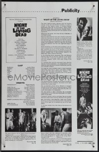 4j0394 NIGHT OF THE LIVING DEAD pressbook 1968 George Romero classic, they lust for human flesh!