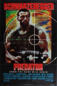 4j1102 PREDATOR 1sh 1987 Arnold Schwarzenegger jungle sci-fi thriller, soon the hunt will begin!