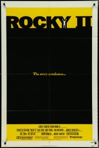 4j1131 ROCKY II 1sh 1979 Carl Weathers, Sylvester Stallone boxing sequel, black box design!