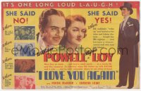 4j1286 I LOVE YOU AGAIN herald 1940 great images of William Powell & Myrna Loy, ultra rare!