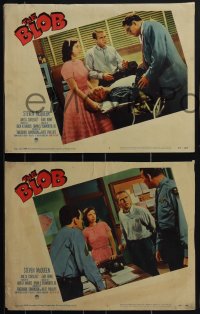 4j0622 BLOB 8 LCs 1958 young Steve McQueen & Aneta Corsaut vs the indestructible creature!