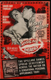 4j0390 KISS ME DEADLY pressbook 1955 Mickey Spillane, Robert Aldrich, Meeker as Mike Hammer, rare!