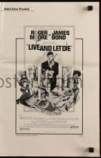 4j0393 LIVE & LET DIE pressbook 1973 Roger Moore as James Bond, art by Robert McGinnis!