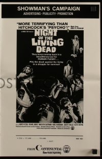 4j0395 NIGHT OF THE LIVING DEAD 4pg pressbook 1968 George Romero classic, they lust for human flesh!