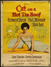 4k0092 CAT ON A HOT TIN ROOF 30x40 1958 sexy Elizabeth Taylor as Maggie the Cat, ultra rare style Z!