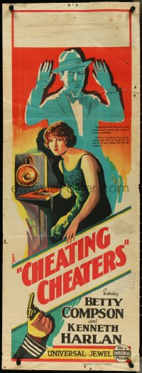 4k0363 CHEATING CHEATERS long Aust daybill 1927 sexy Betty Compson by Fred Brodrick, ultra rare!