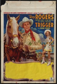 4k0216 ROY ROGERS Belgian 1950s wonderful art of Dale Evans & Trigger!