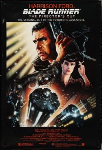 4k0725 BLADE RUNNER DS 1sh R1992 Ridley Scott's director's cut, Alvin art of Harrison Ford!