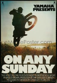 4k0376 ON ANY SUNDAY Canadian 1sh 1971 Bruce Brown, Yamaha presents Steve McQueen motorcycle racing!