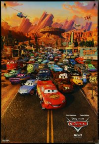 4k0737 CARS advance 1sh 2006 Walt Disney Pixar animated automobile racing, great cast image!