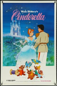 4k0742 CINDERELLA 1sh R1981 Walt Disney classic romantic cartoon, image of prince & mice!