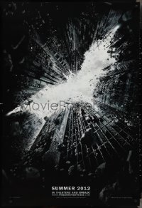 4k0753 DARK KNIGHT RISES teaser DS 1sh 2012 image of Batman's symbol in broken buildings!