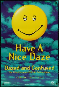 4k0755 DAZED & CONFUSED teaser 1sh 1993 Jovovich, 1st McConaughey, great happy face image!