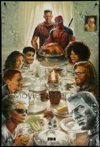 4k0760 DEADPOOL 2 style A teaser DS 1sh 2018 wacky parody art of Norman Rockwell's Freedom from Want