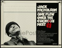 4k0169 ONE FLEW OVER THE CUCKOO'S NEST 1/2sh 1975 great c/u of Jack Nicholson, Milos Forman classic!