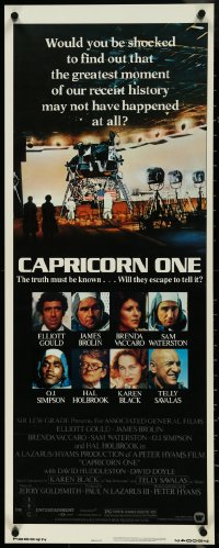 4k0241 CAPRICORN ONE insert 1978 Elliott Gould, O.J. Simpson, 30 billion dollar hoax!