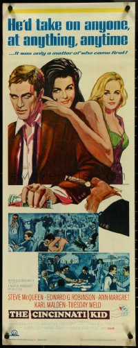 4k0244 CINCINNATI KID insert 1965 Peak art of poker player Steve McQueen, Weld & Ann-Margret!