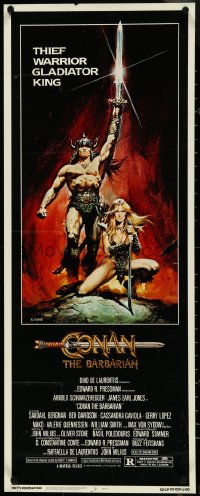 4k0247 CONAN THE BARBARIAN insert 1982 Arnold Schwarzenegger & sexy Sandahl Bergman by Casaro!