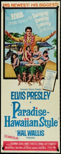 4k0275 PARADISE - HAWAIIAN STYLE insert 1966 Elvis in the swinging swaying luau-ing South Seas!