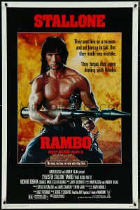 4k0895 RAMBO FIRST BLOOD PART II 1sh 1985 no law, no war can stop Sylvester Stallone w/his RPG!