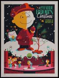 4k0490 CHARLIE BROWN CHRISTMAS signed #41/100 18x24 art print 2011 by Tom Whalen, variant edition!