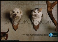 4k0530 DEUTSCHER TIERSCHUTZBUND 17x23 German special poster 2000 mounted dog and cats heads!