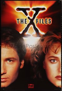 4k0325 X-FILES tv poster 1994 close-up image of FBI agents David Duchovny & Gillian Anderson!