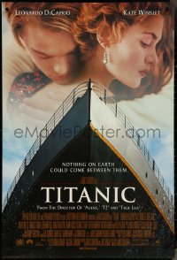 4k0968 TITANIC revised int'l DS A 1sh 1997 image of Leonardo DiCaprio, Kate Winslet, James Cameron!