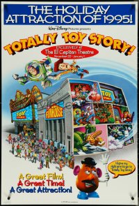 4k0970 TOTALLY TOY STORY 1sh 1995 cool art of Woody, cast and funhouse at The El Capitan Theatre!