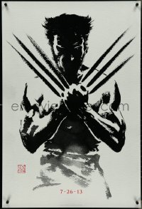 4k0994 WOLVERINE teaser DS A 1sh 2013 art of Hugh Jackman in title role by Suren Galadjian!