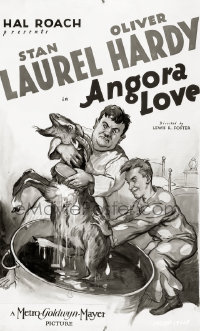 4m0491 ANGORA LOVE studio 8x10 negative 1929 great art of Laurel & Hardy used on the one-sheet!