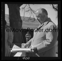 4m0342 BIRDS camera original 2.25x2.25 negative 1963 profile of Alfred Hitchcock reading the script!