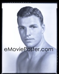 4m0372 BUSTER CRABBE #1 camera original 8x10 negative 1930s great barechested portrait by Richee!