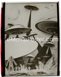 4m0499 EARTH VS. THE FLYING SAUCERS studio 8x10 negative 1956 Ray Harryhausen, cool poster art!