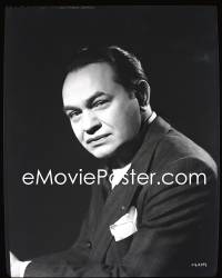 4m0386 EDWARD G. ROBINSON camera original 8x10 negative 1940s c/u in suit & tie on black background!