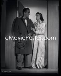 4m0416 KNOCK ON ANY DOOR camera original 8x10 negative 1949 Humphrey Bogart & Susan Perry by door!