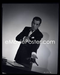 4m0414 KNOCK ON ANY DOOR camera original 8x10 negative 1949 Humphrey Bogart pointing at his gun!