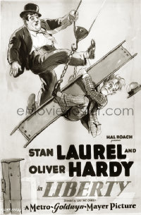 4m0507 LIBERTY studio 8x10 negative 1929 great art of Stan Laurel & Oliver Hardy used on one-sheet!