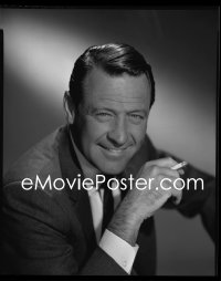 4m0513 WILLIAM HOLDEN studio 8x10 negative 1950s great head & shoulders portrait with cigarette!