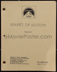 4m0100 BEANE'S OF BOSTON TV revised second draft script March 15, 1978, Are You Being Served?