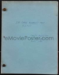 4m0109 CAROL BURNETT SHOW TV revised final draft script August 13, 1975, with guest star Cher!