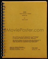 4m0115 CHEERS TV revised first draft script January 17, 1984, Coach Buries a Grudge by David Lloyd!