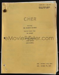 4m0116 CHER TV first draft script October 2, 1975 with The Smothers Brothers & guest Ted Knight!