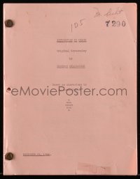 4m0097 WOMAN IN GREEN script December 21, 1944, screenplay by Bertram Millhauser, Invitation to Death!